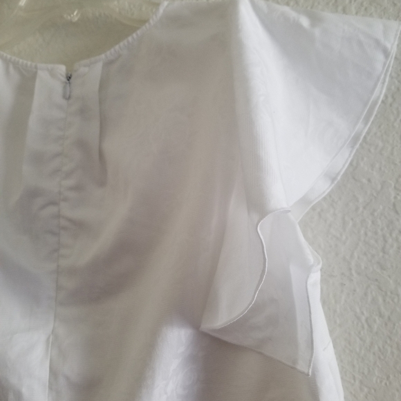 Golden Goose Isabella White Floral Print Jacquard Ruffled Top Size L Lar… - Picture 8 of 14